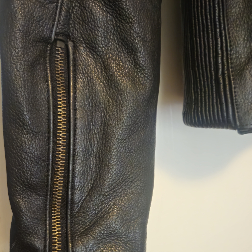 Vintage Black Fringed Leather Biker Jacket - Picture 5 of 9